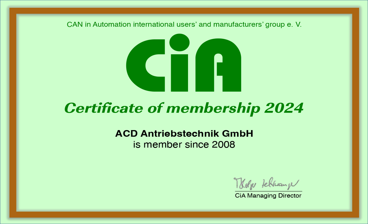 download acd antriebstechnik 2024 CiA membership cerificate
