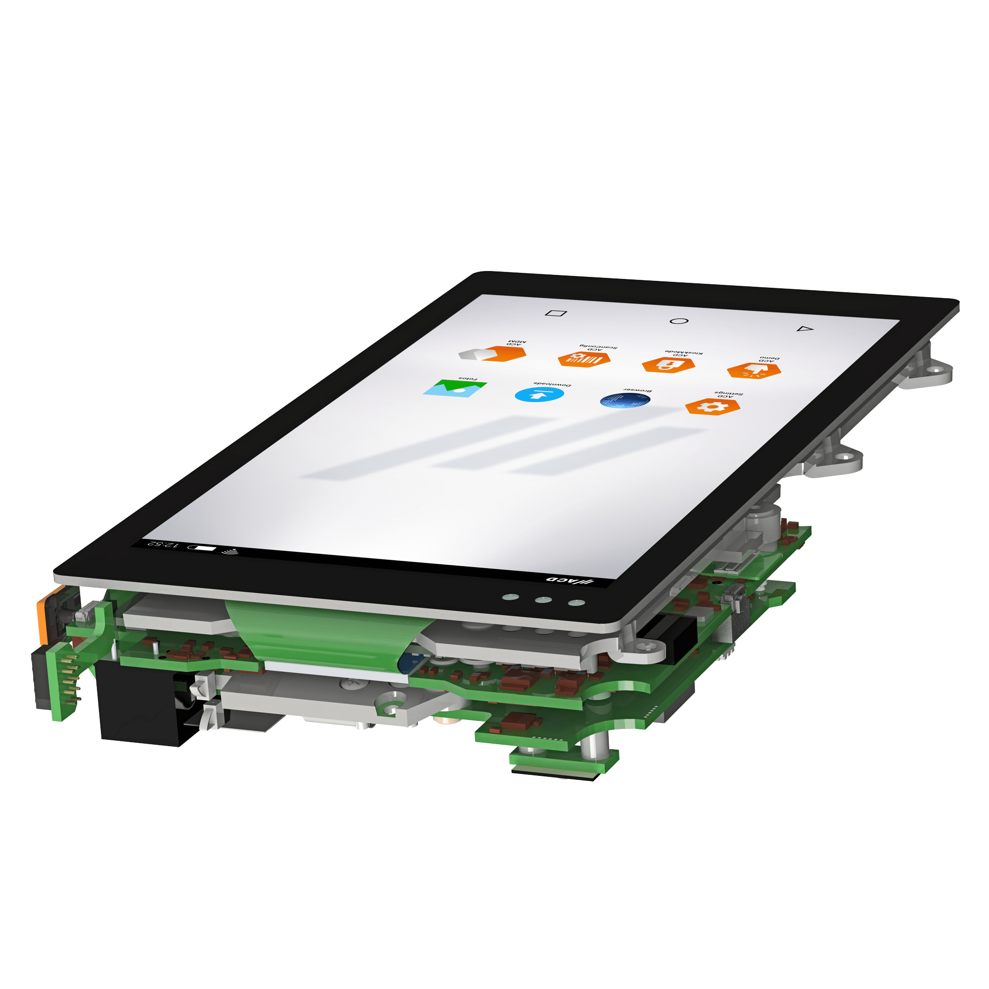 Device design of an Android HMI device developed with the Android Device Kit modular device platform.