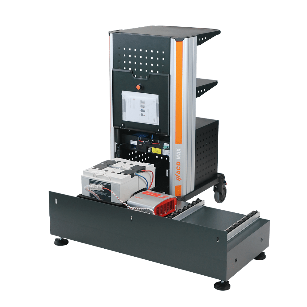 Mobiler Arbeitsplatz MAX BE BWS-R mit Batteriewechselsystem für den Mehrschichtbetrieb