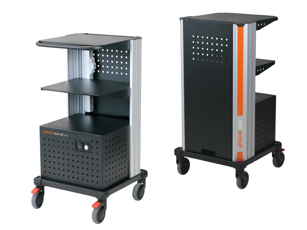 Configurator for the MAX BE mobile workstation front and back